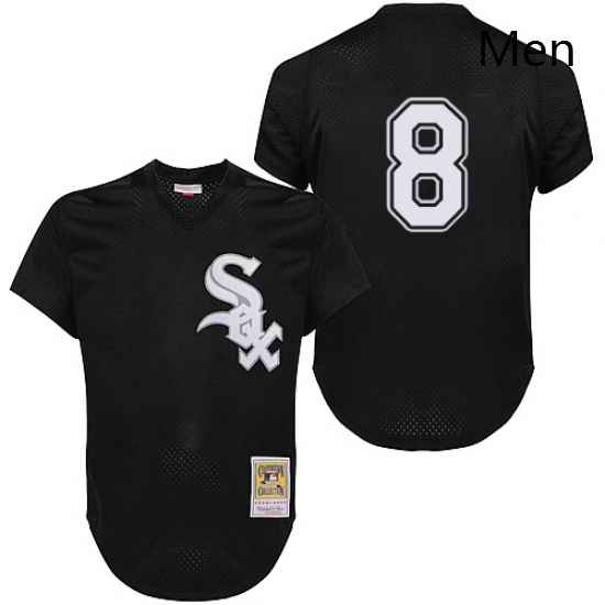 Mens Mitchell and Ness 1993 Chicago White Sox 8 Bo Jackson Authentic Black Throwback MLB Jersey